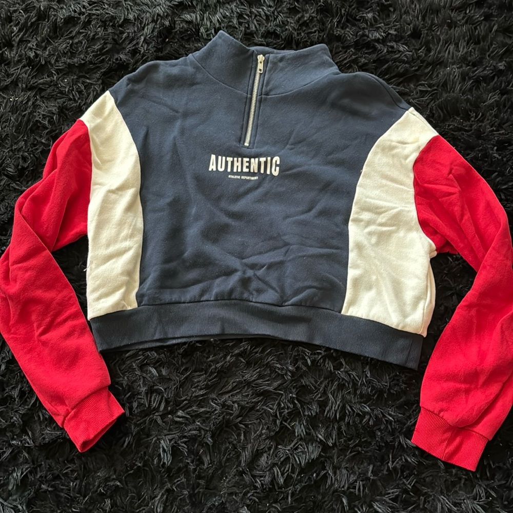 Red, White, & Blue Athletic Quarter Zip-up